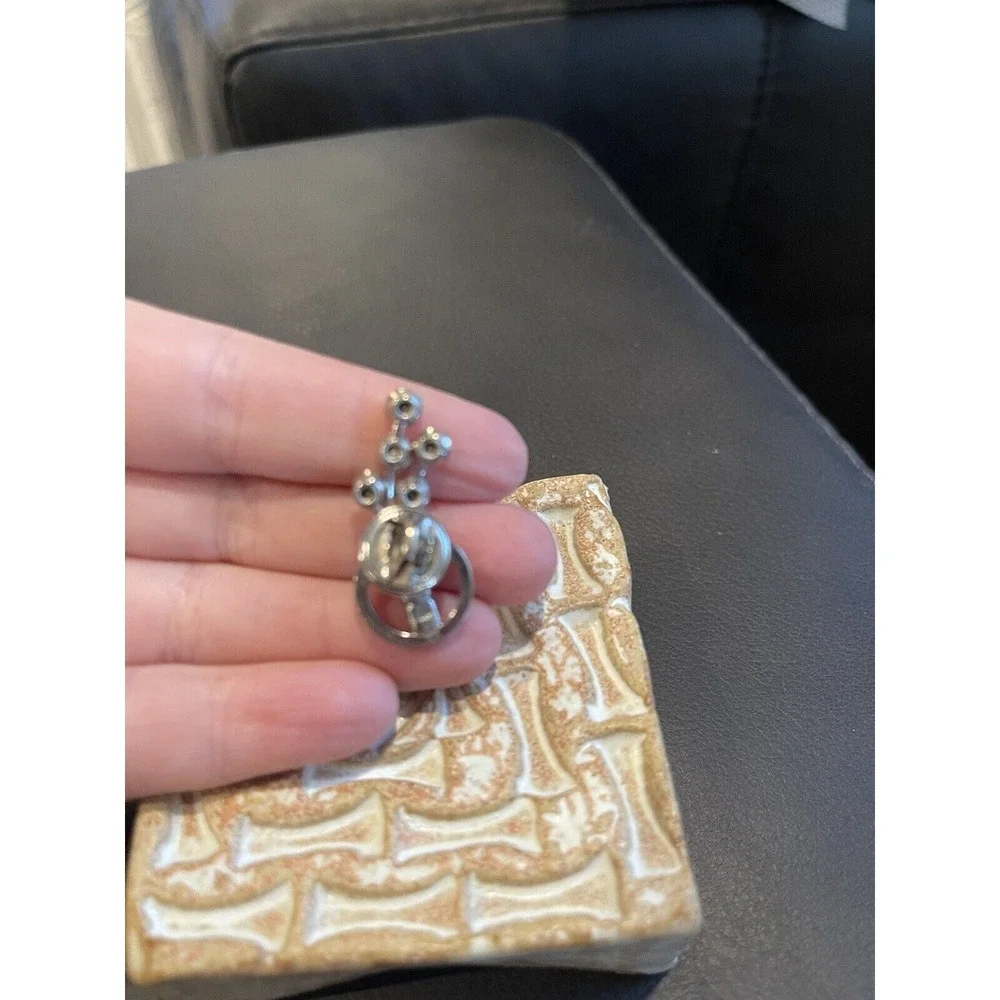 VINTAGE Blue Rhinestone FLOWER Pin